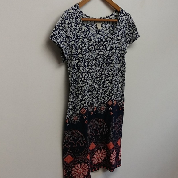 Lucky Brand 100% Cotton Elephant Dress - Picture 5 of 11